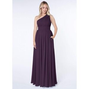Azazie One Shoulder Dress in Dark Purple